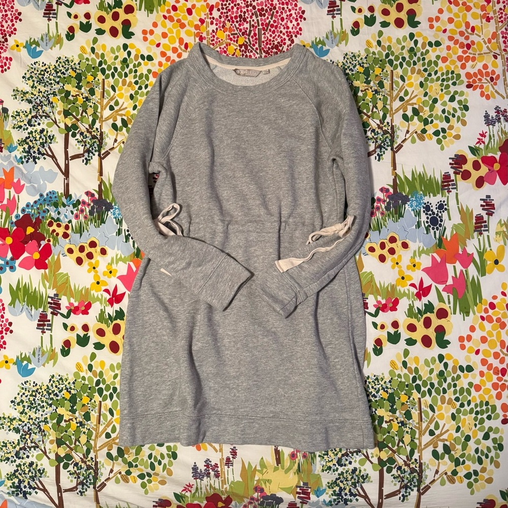 Athleta Cinched Sweatshirt Dress Gray Small